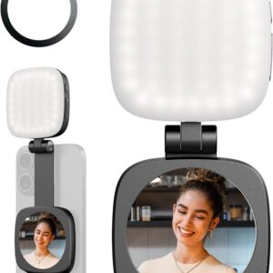 Foldable Magnetic Phone Selfie Light Strip with Mirror